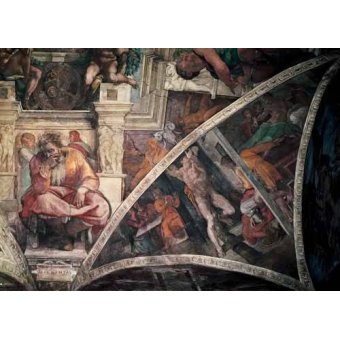  - Tableau -Bóveda: El Castigo de Amán, el Profeta Jeremias-, Miguel Angel Buonarroti - Buonarroti, Miguel Angel