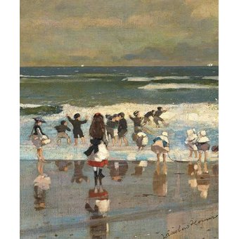 - Tableau -Escena de playa con niños jugando en las olas-, Winslow Homer - Homer, Winslow
