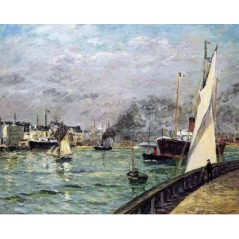  - Tableau -Partida de un barco de carga, Le Havre-, Maxime Maufra - Maufra, Maxime