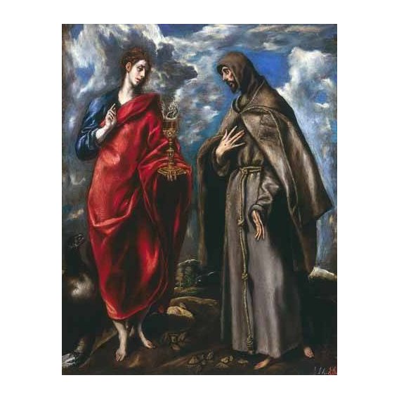 imagens religiosas - Quadro -San Juan Evangelista y San Francisco-