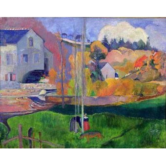  - Tableau -Paisaje de Bretaña: el molino de Mill-, Paul Gauguin - Gauguin, Paul