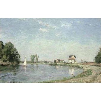  - Tableau -Au bord de la rivière-, Camille Pissarro - Pissarro, Camille