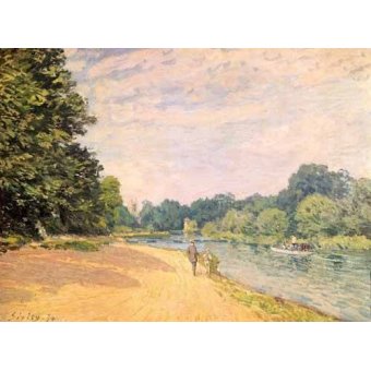 Tableaux de Paysages - Tableau -El Támesis y la Iglesia de Hampton-, Alfred Sisley - Sisley, Alfred