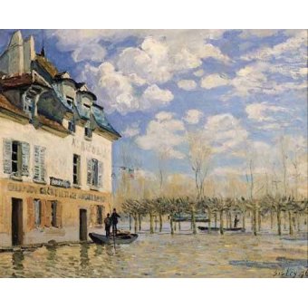 Tableaux de Paysages - Tableau -Inundación en Port-Marly-, Alfred Sisley - Sisley, Alfred