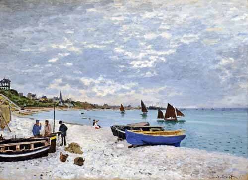 Tableau -La plage de Saint-Adresse, 1867- | Reproductions de Tableaux de paysages marins pour la decoration